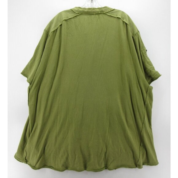 We The Free People Top Medium Henley Blouse Crochet Lace Boho Sheer - Picture 6 of 11